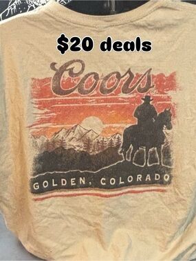 Hanes Tan Coors Golden Colorado Graphic Tee